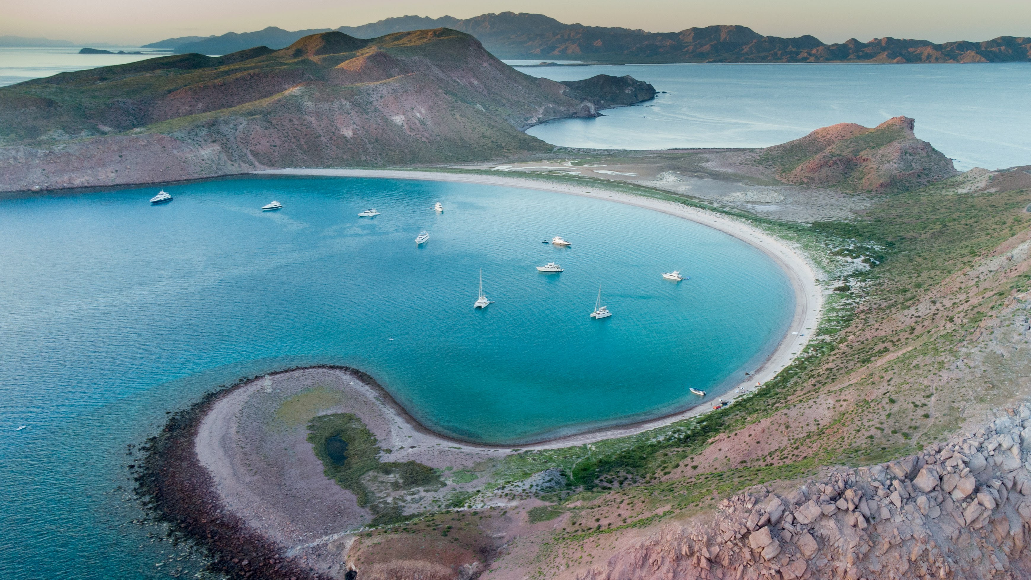 Aerial view of Baja California bay